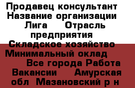 Продавец-консультант › Название организации ­ Лига-1 › Отрасль предприятия ­ Складское хозяйство › Минимальный оклад ­ 25 000 - Все города Работа » Вакансии   . Амурская обл.,Мазановский р-н